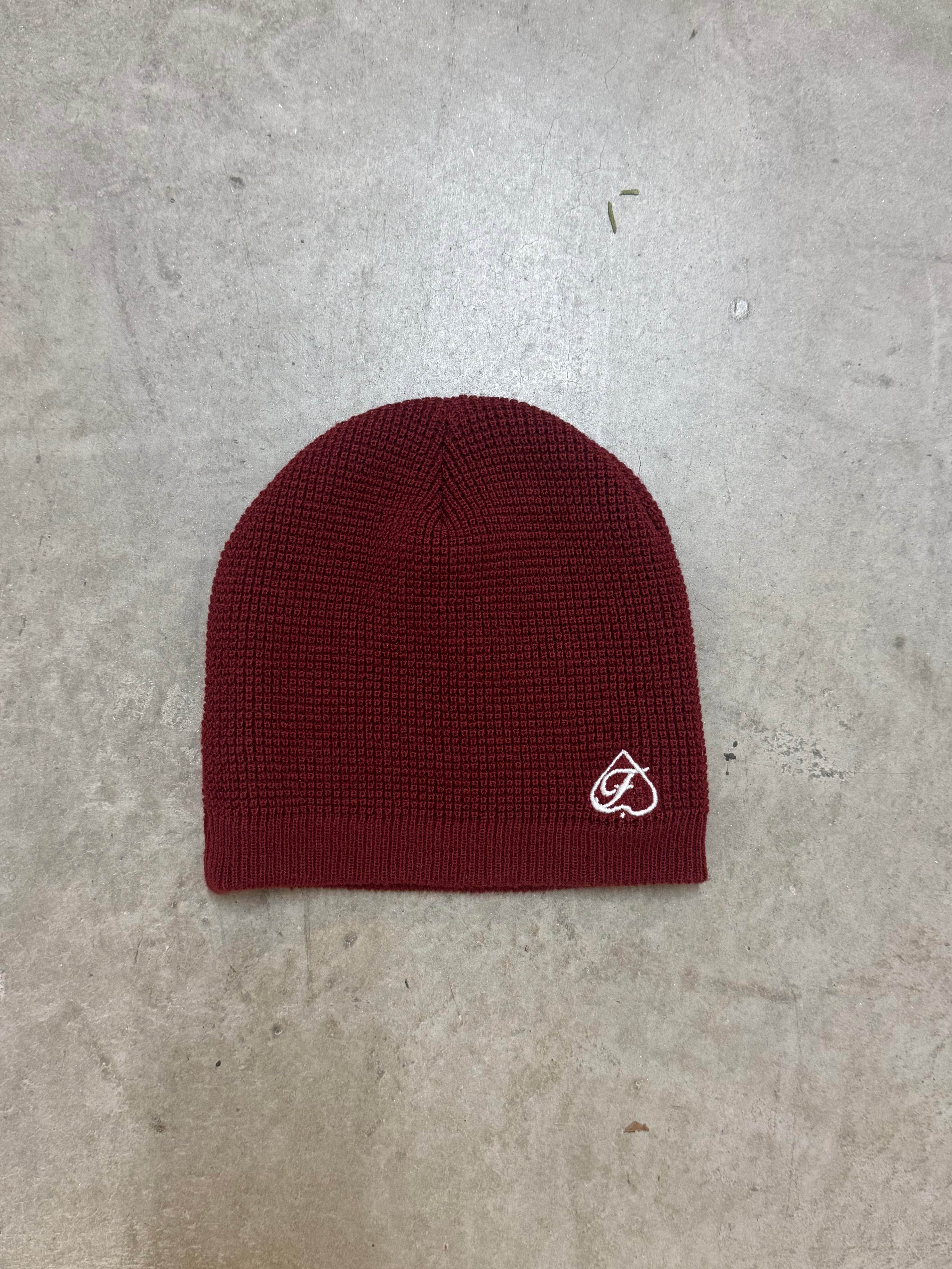 Crimson-Knit Beanie